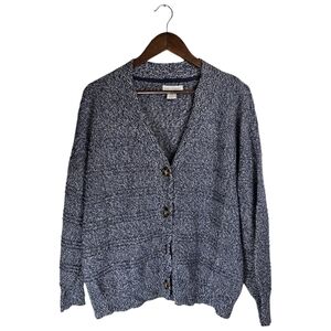 Cupcakes and Cashmere Navy Blue Knit Cardigan Button Up Sz XL